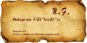Moharos Fábián névjegykártya